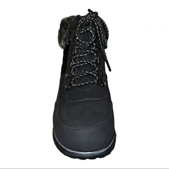 Karen Scott Wanona Booties Faux Leather Faux Fur Black 6.5M New - Picture 4 of 7